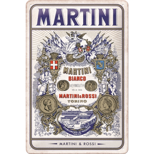 Blechschild Martini Bianco Vermouth - Nostalgic-Art - 20x30 cm