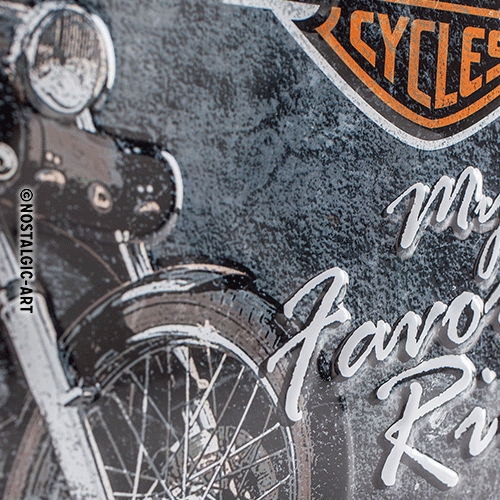 Harley-Davidson Blechschild Favourite Ride - Nostalgic-Art - 20x30 cm