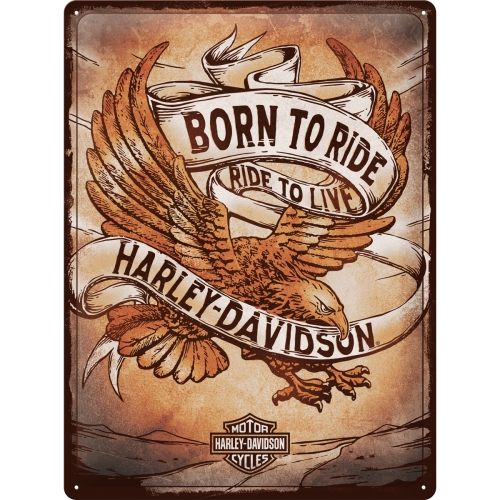 Harley-Davidson Blechschild Born to Ride - Nostalgic-Art - 30x40 cm
