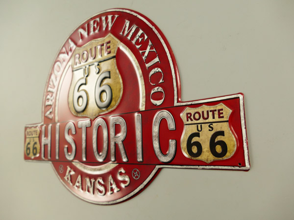 Blechschild Historic Route 66 - 50x34 cm