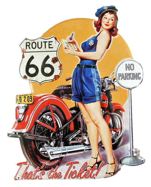 Blechschild Route 66 No Parking - 40x50 cm