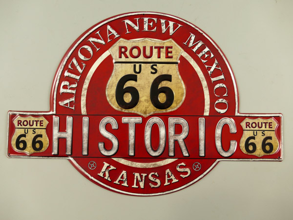 Blechschild Historic Route 66 - 50x34 cm