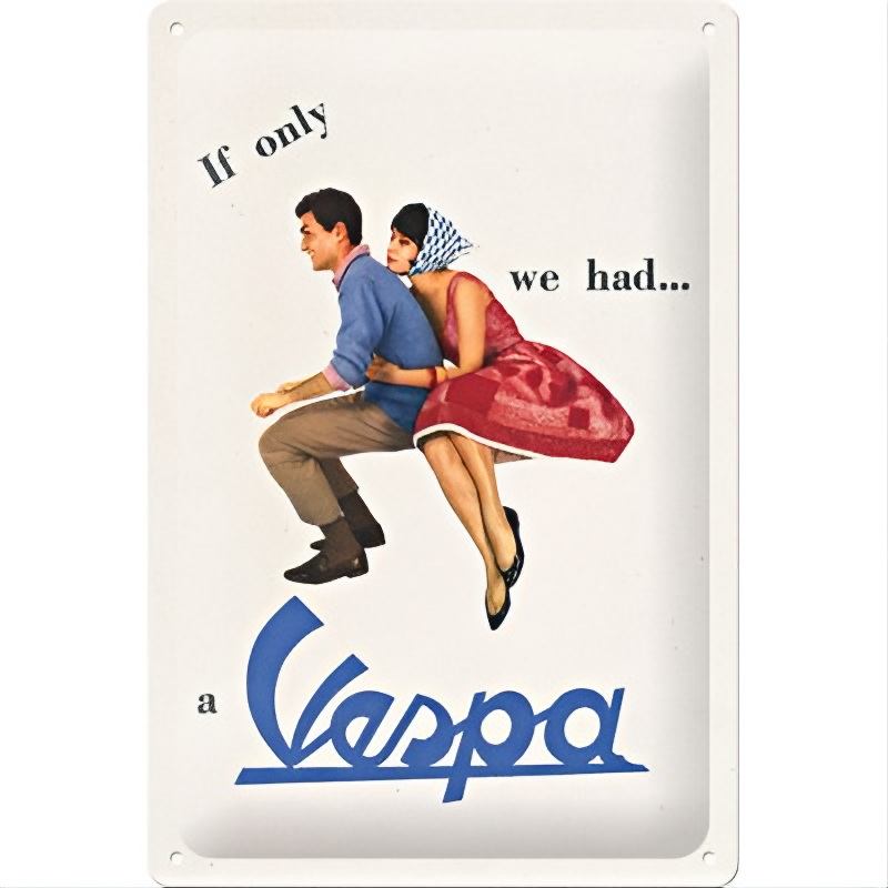 Vespa Blechschild - Nostalgischer Fahrspaß für Deine Wand - Nostalgic-Art - 20x30 cm