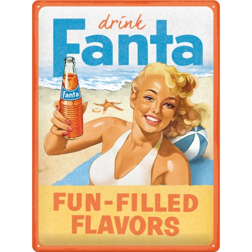 Blechschild Fanta Beach Girl - Nostalgic-Art - 30x40 cm