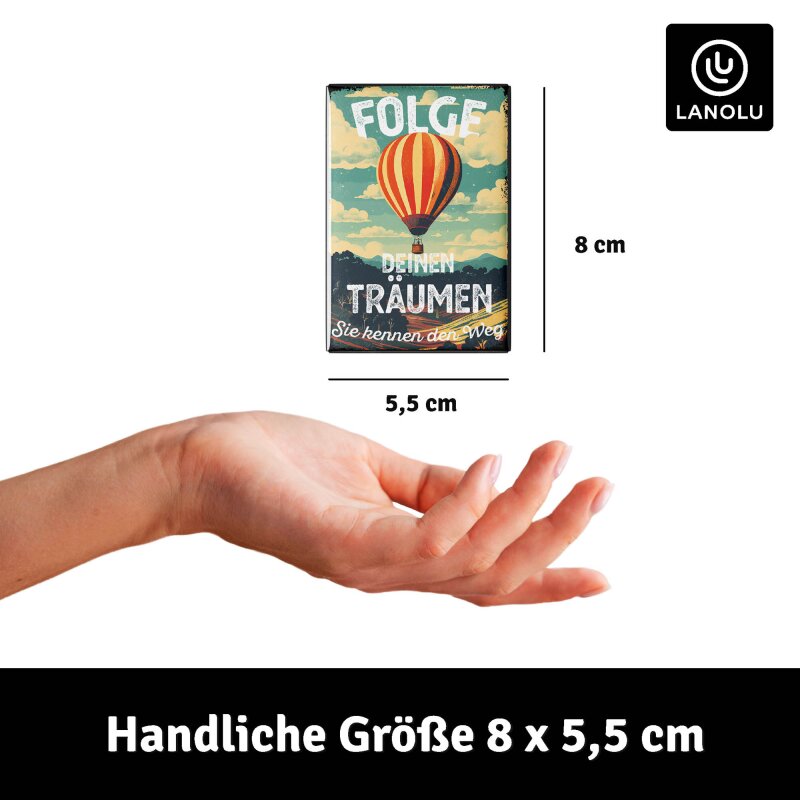 Kühlschrank-Magnet Folge deinen Träumen - 8x5,5 cm