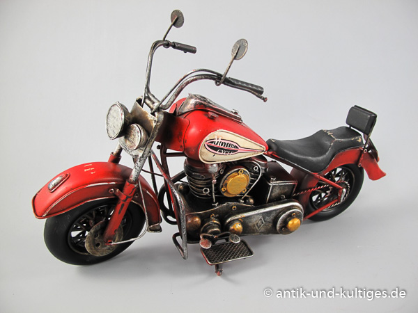 Motorrad Motor Cycle rot Blechmodell - 36 cm