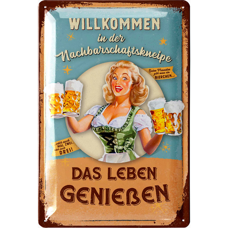 Blechschild Nachbarschaftskneipe - 20x30 cm