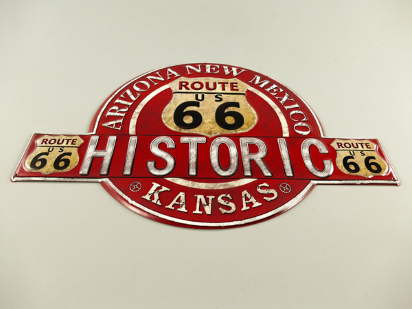Blechschild Historic Route 66 - 50x34 cm