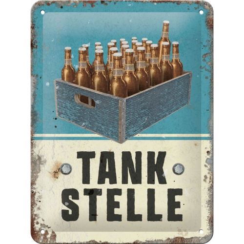 Tankstelle Bier Blechschild - Nostalgic-Art - 15x20 cm