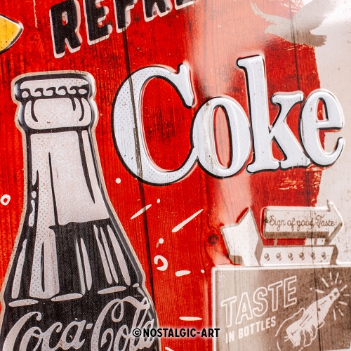 Blechschild Coca Cola Original Coke Highway - Nostalgic-Art - 30x40 cm