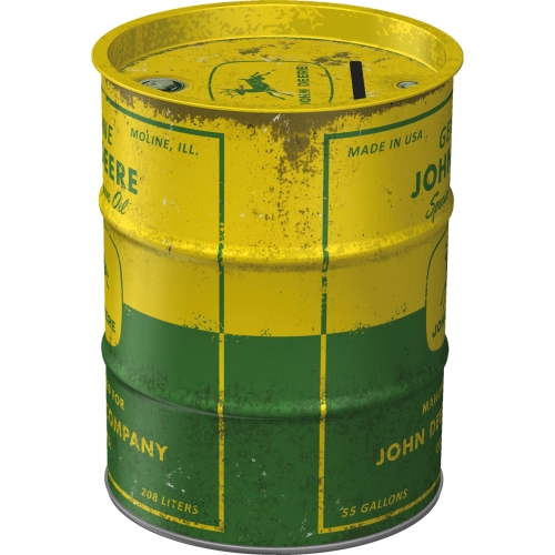 John Deere Spardose Ölfass - Nostalgic-Art - Ø 9,3 cm x 11,7 cm
