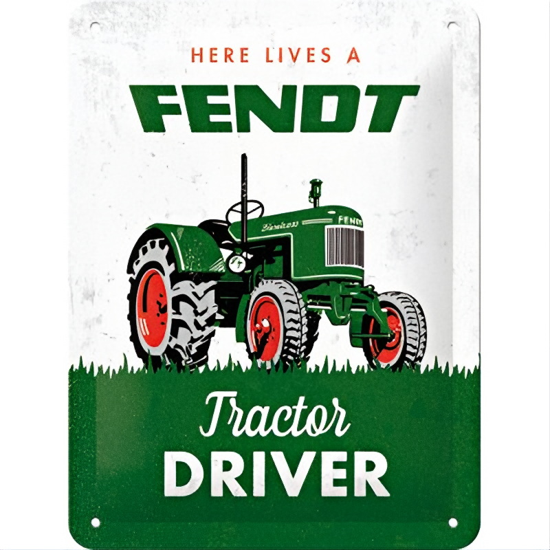Fendt Farmer Traktor Blechschild - Trctor Driver - Nostalgic-Art - 15x20 cm