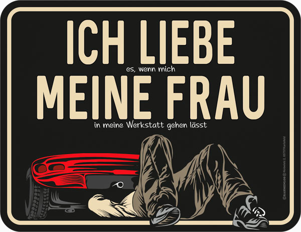 Blechschild Ich Liebe meine Frau - RAHMENLOS® - 17x22 cm