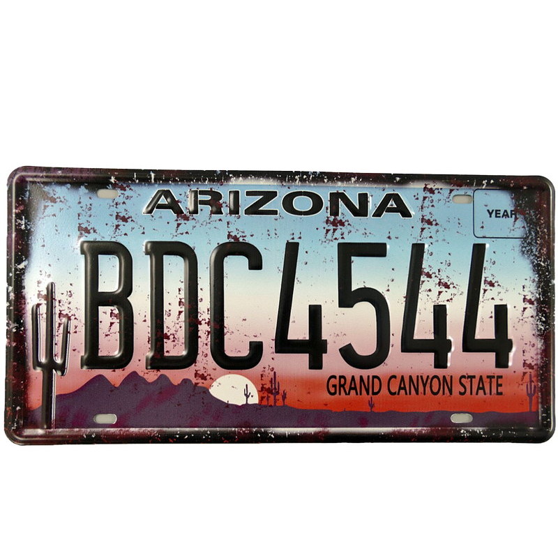 Blechschild Arizona Nummernschild - 30x15 cm