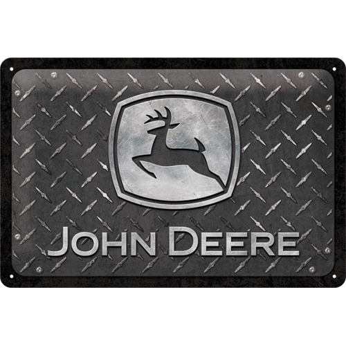 John Deere Blechschild Diamond Plate - Nostalgic-Art - 20x30 cm