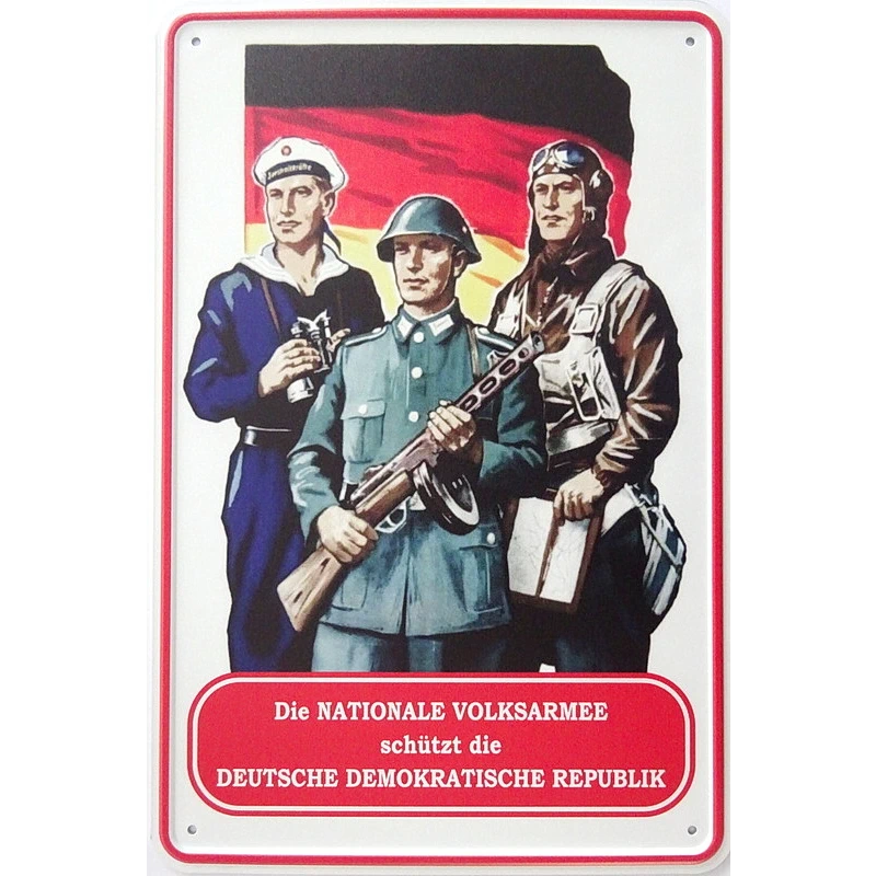 Blechschild Nationale Volksarmee NVA DDR – Kultiges Militär-Schild für Sammler & Deko - 20x30 cm