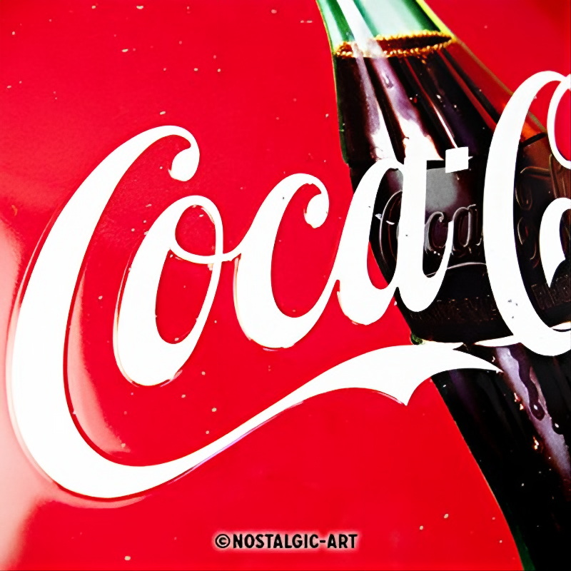 Rundes Coca-Cola Blechschild Ø 35 cm von Nostalgic-Art mit Motivprägung, dekoratives Retro-Metallschild