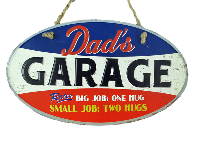 Blechschild Dads Garage oval - 30x17 cm