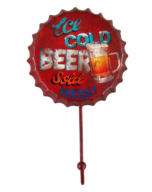 Garderobenhaken Cold Beer – Origineller + rustikaler Hingucker für Bierliebhaber & Partykeller 10x17 cm