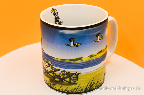 Großer Kaffeebecher „Sommer“ von Hösti mit witzigen Meerestieren als maritimes Cartoon‑Motiv