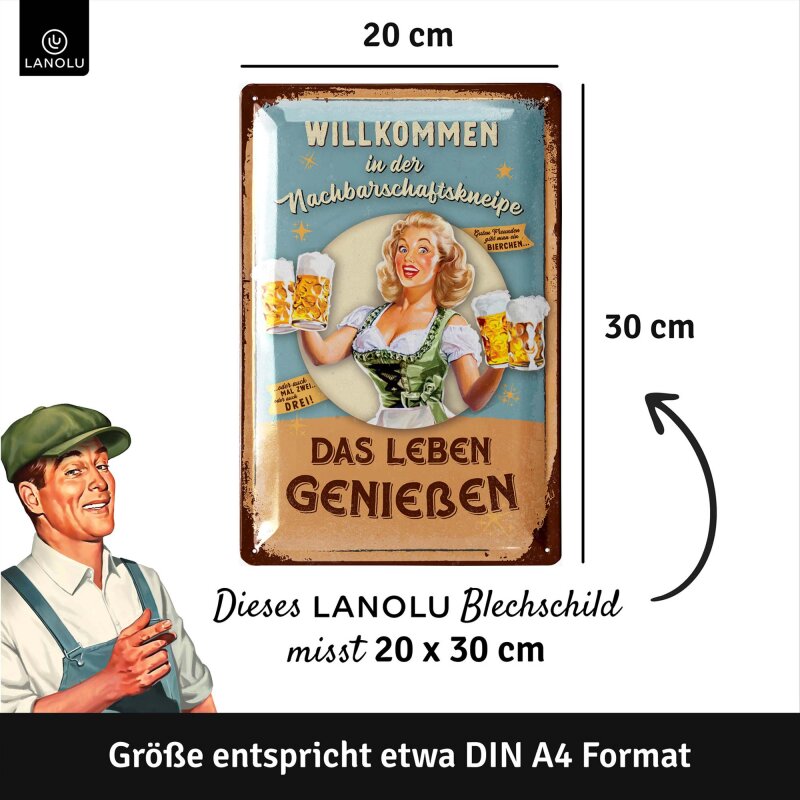 Blechschild Nachbarschaftskneipe - 20x30 cm