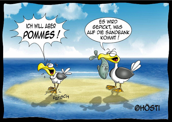 Pommes Sandbank - Hösti Postkarte
