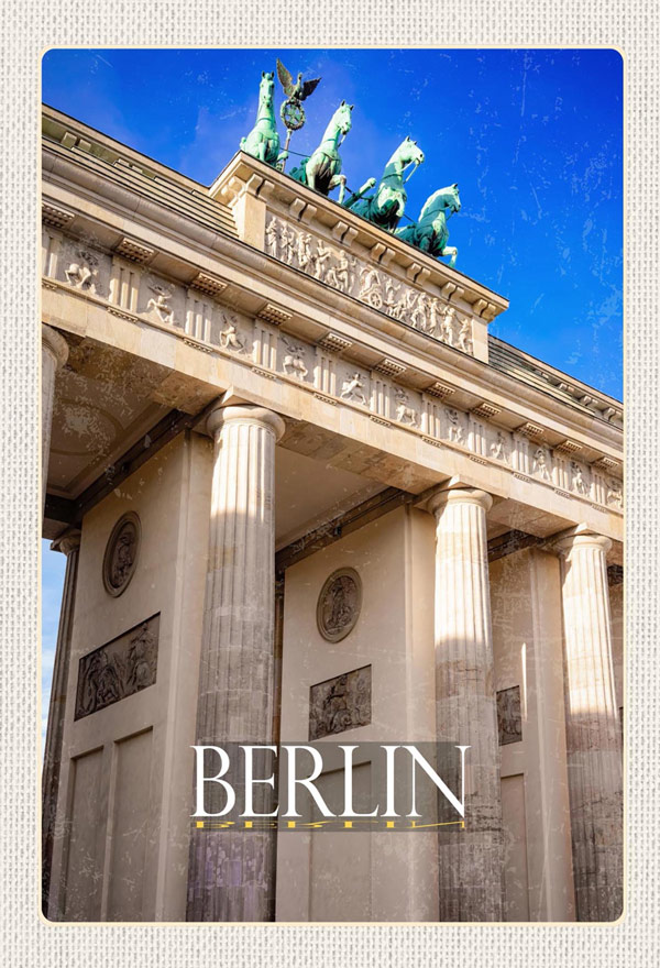 Holzschild Berlin Brandenburger Tor Wandbild - 20x30 cm
