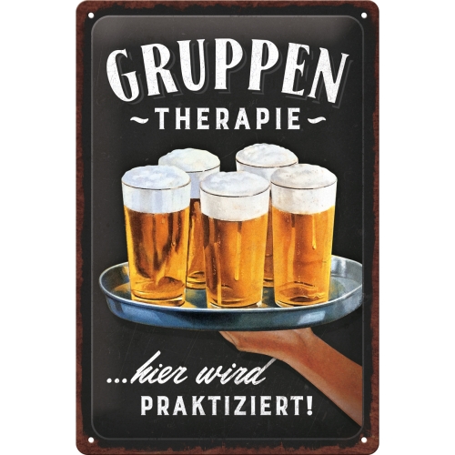 Gruppentherapie Bier Blechschild - Nostalgic-Art - 15x20 cm
