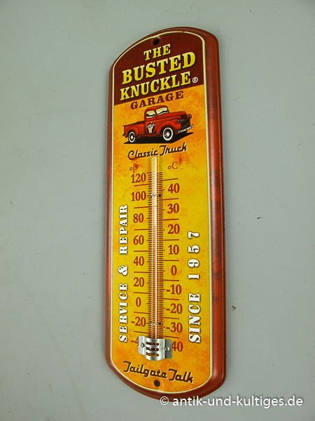 Blechschild mit Thermometer - Truck - 30x10 cm