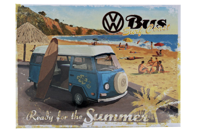 Kühlschrank-Magnet VW Bulli Ready for the Summer - Nostalgic Art - 8x6 cm