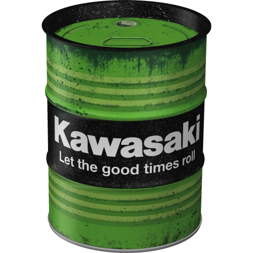 Kawasaki Spardose Ölfass - Nostalgic-Art - Ø 9,3 cm x 11,7 cm