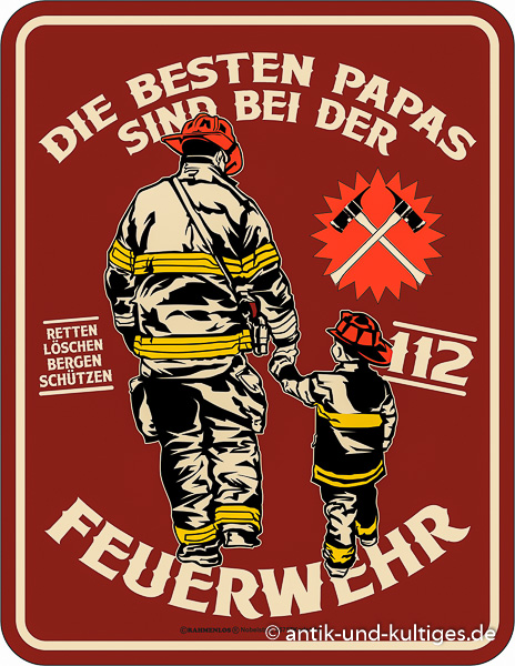 Blechschild Die besten Papas - RAHMENLOS® - 17x22 cm