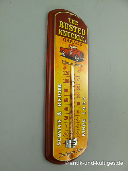 Blechschild mit Thermometer - Truck - 30x10 cm