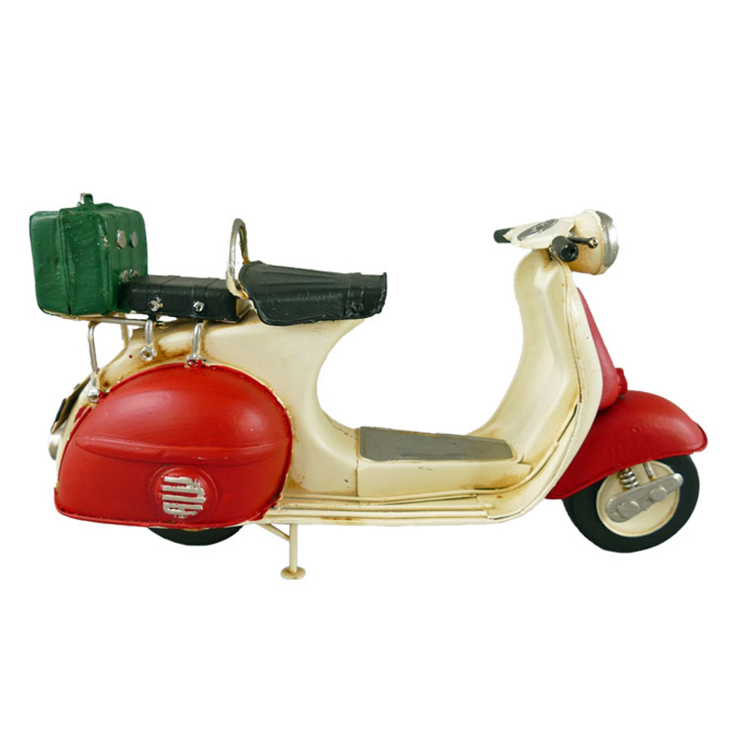 Scooter Motorroller Vespa Blechmodell rot/weiß - 29 cm