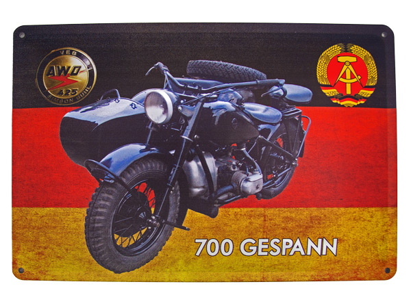 Blechschild Simson AWO 700 Gespann - 20x30 cm