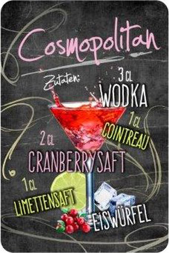 Blechschild Cosmopolitan Cocktail - 20x30 cm