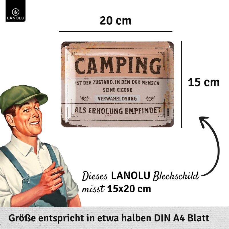 Blechschild Camping - 15x20 cm