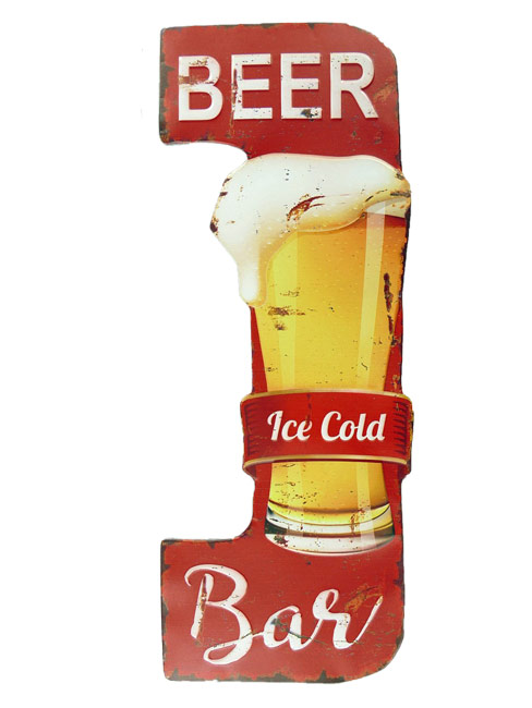 Blechschild Beer Bar - 23x57 cm