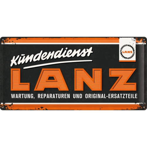 Lanz Kundendienst Traktor Blechschild - Nostalgic-Art - 50x25 cm