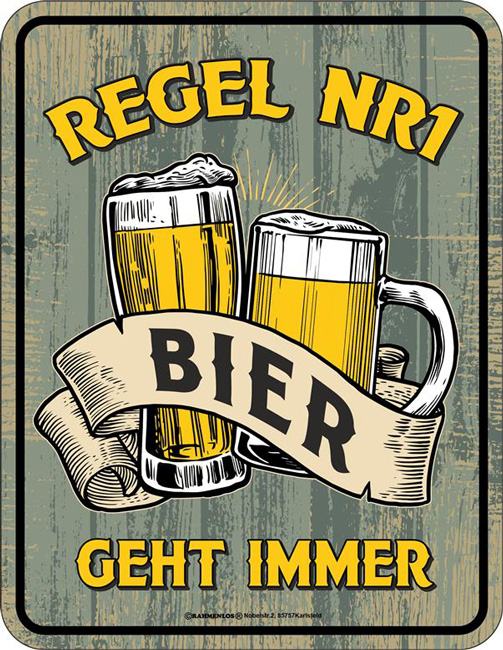Blechschild Bier geht immer - RAHMENLOS® - 17x22 cm