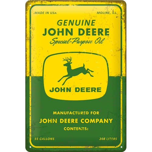 John Deere Blechschild Special Purpose Oil - Nostalgic-Art - 20x30 cm