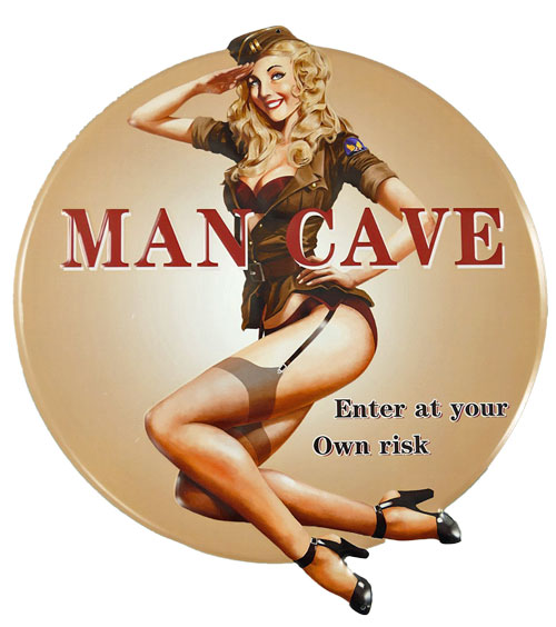 Blechschild Man Cave 45x50 cm