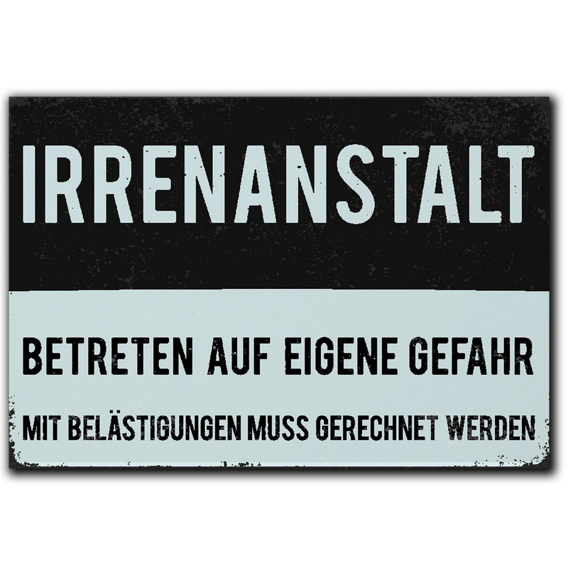 Kühlschrank-Magnet Irrenanstalt - 8x5,5 cm