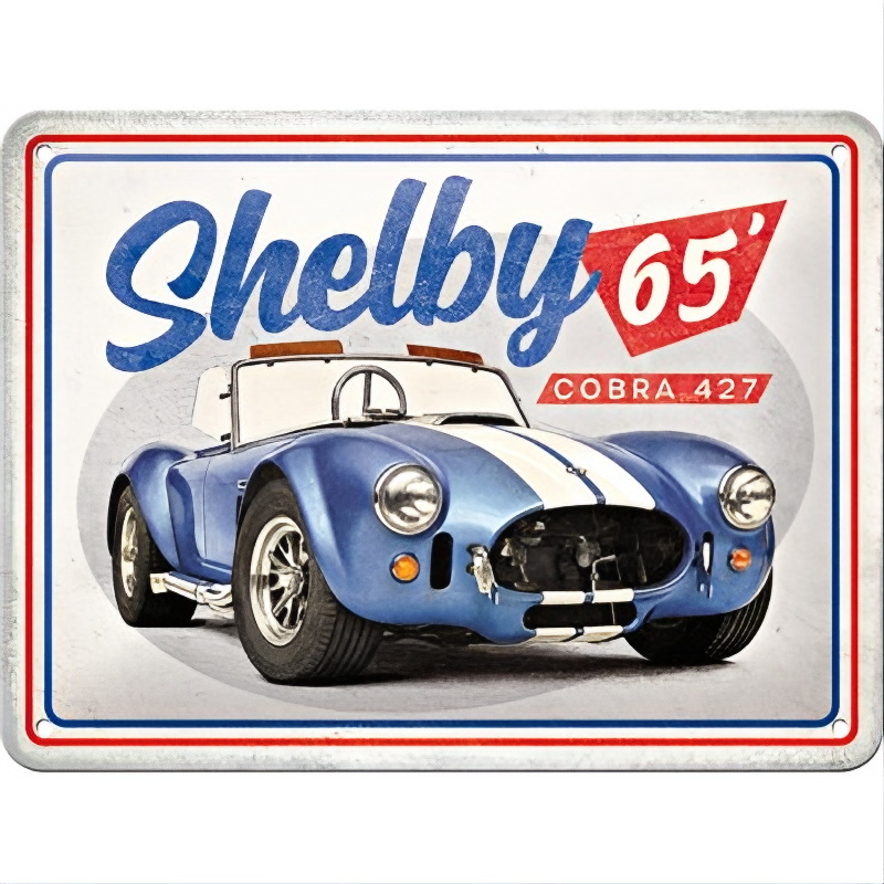 Shelby Cobra 427 Blechschild - Kultige Retro-Deko für echte PS-Fans - Nostalgic-Art - 15x20 cm
