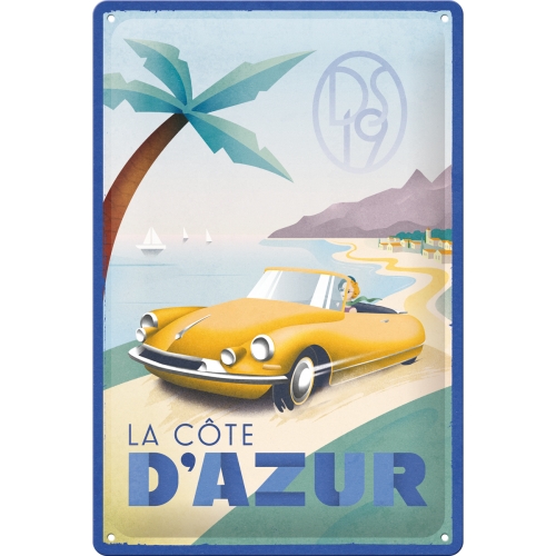 Blechschild Citroen DS La Cote D'Azur - Nostalgic-Art - 20x30 cm