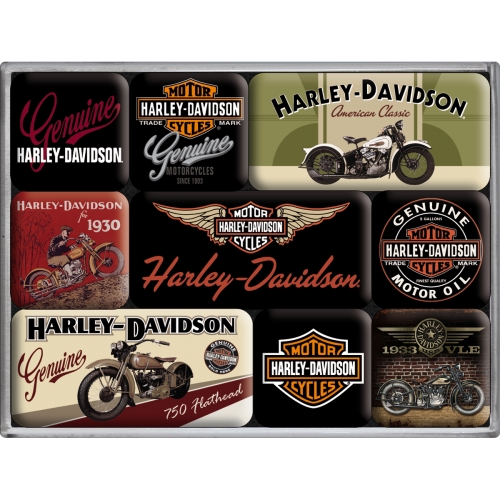 Kühlschrank-Magnet-Set Harley-Davidson Bikes - Nostalgic-Art