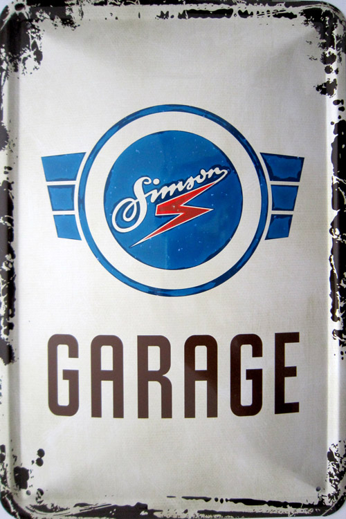 Blechschild Simson Garage - 20x30 cm