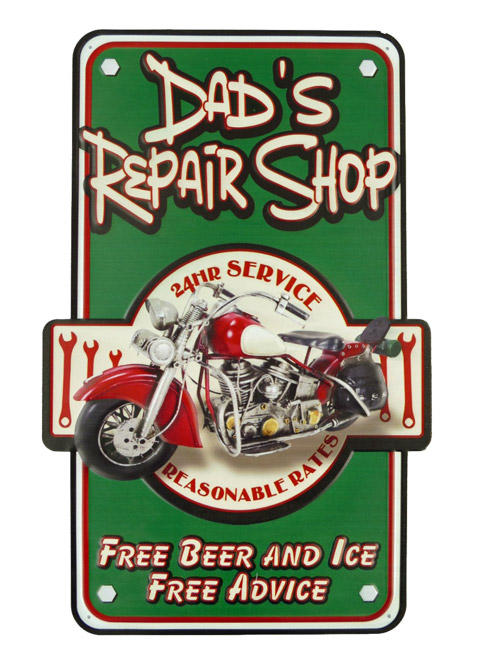 Blechschild Dads Repair Shop - 32x50 cm