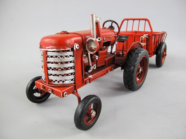 Traktor mit Anhänger Blechmodell - 32 cm
