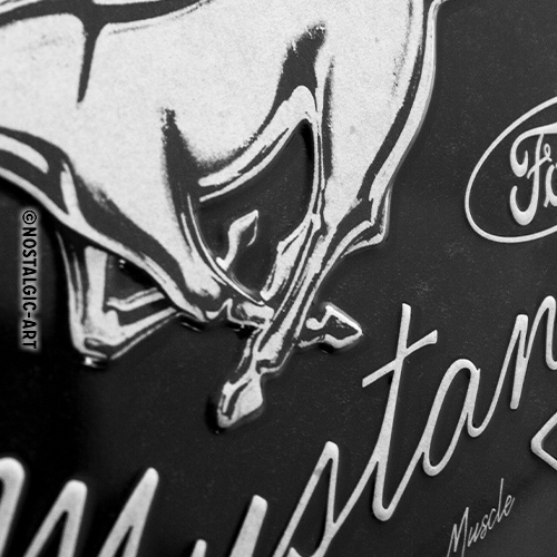 Blechschild Ford Mustang Black - Nostalgic-Art - 20x30 cm